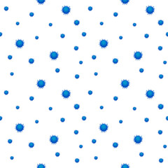 Coronavirus snowflakes, snowfall background. Winter holiday Christmas during coronavirus pandemic, seamless background