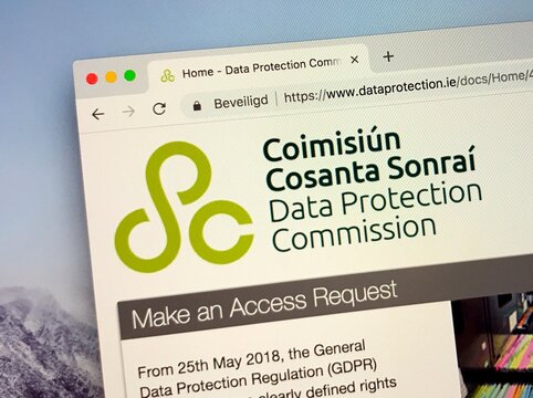 Dublin, Ireland - October 3, 2018: Website of The Data Protection Commission (DPC) is Ireland's independent supervisory supervisory authority for data protection. 