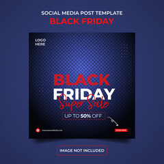 Obraz premium Black Friday Banner Sale social media post Brush design template Premium Vector, Price off discount background, holiday event, web and internet ads.