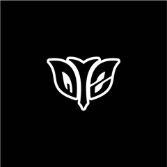 Q Z Initials bow arrow, simple modern minimalist design. black and white.