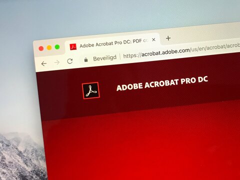 San Jos&eacute;, U.S. - September 30, 2018: Website of Adobe Acrobat Pro Creative Cloud.
