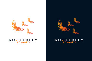 Butterfly logo premium vector