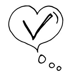 Thoughts, cloud. Communication. I think. Doodle style vector. Hand drawing.