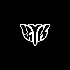 X K Initials bow arrow, simple modern minimalist design. black and white.