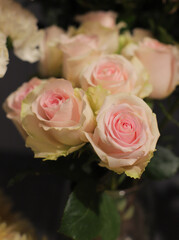 Flower composition. Macro photo. A Beautiful bouquet of fresh flowers.