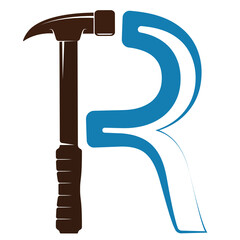 Repair and service handyman hammer symbol