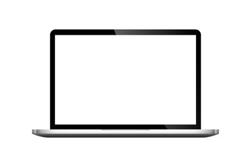 Realistic black and silver laptop vector illustration