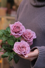 Flower composition. Macro photo. A Beautiful bouquet of fresh flowers.
