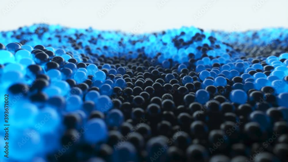 Poster abstract cloud of randomly glowing blue spheres. conceptual technology business composition. seamles
