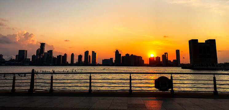 Sunset on New York City Buildings, The Silhouette of New York City Buildings