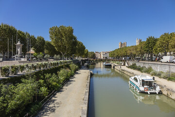 Canal de la Robine passes through the city of Narbonne; it connects the Aude and the Mediterranean...