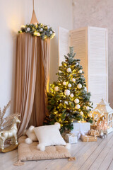 christmas tree and lamp interior loft