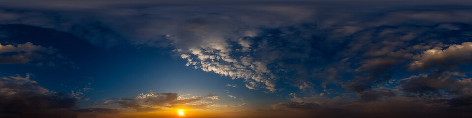 Sky hemisphere. Dome photo of sky for your 360° VR photography or video
