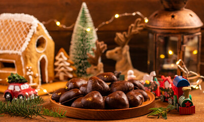 Fototapeta na wymiar Christmas cookies with decoration.