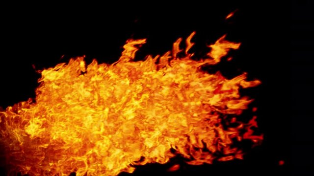 Flame cannon from the left  for 12 seconds with an alpha channel (transparent background) - Resolution: 2160*3840px 30fps