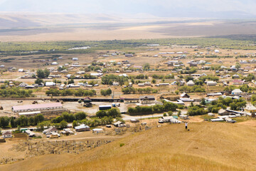 Fototapeta na wymiar Suusamyr is a village in the mountains of kyrgyzstan