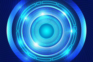 Sky blue gradient eye technology background with blue line