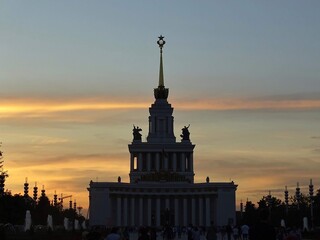 sunset over the city