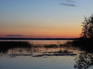 sunset on the lake