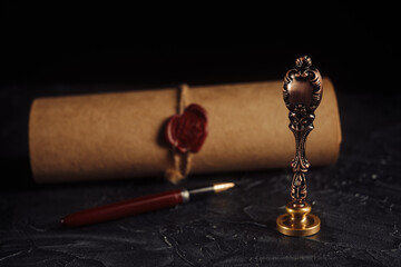 Notary public tools. Law concept.