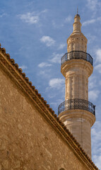Obraz premium The Neratze mosque (originally Santa Maria Church and convent) in the old town of Rethymno (also Rethimno, Rethymnon), Crete, Greece.