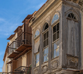 Streets of the old town of Rethymno (also Rethimno, Rethymnon, and Rhithymnos) a historical town on the North Coast of Crete, Greece.