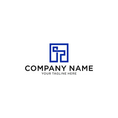 logo designs P simple and elegant boxes