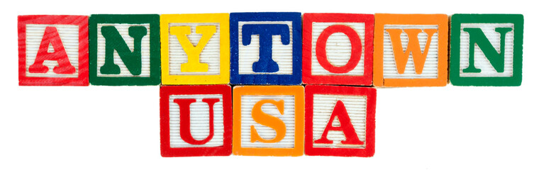 Popular placeholder name used in the American language. Spelled out with wooden toy blocks.
