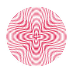 Abstract heart made up from spiral. Vector illustration. Optical illusion. Valentines day love symbol, op art.