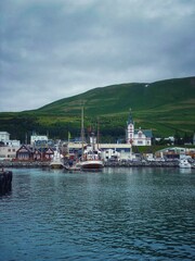 Fototapeta premium whale watching trip in Husavik, Iceland