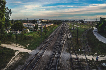 railway bridge in the city