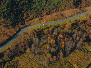 Glen Nevis with a drone, highland , Scotland, Fort William. © nehuen