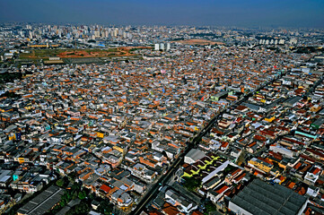 Vista aérea da favela de Heliópolis. São Paulo. Brasil