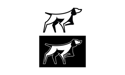 Bird dog vector logo illustration on light and dark
