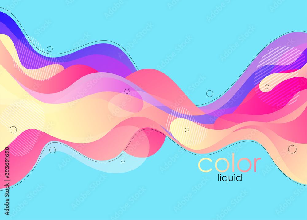 Poster Moving colorful abstract background. Dynamic Effect. Vector Illustration. Design Template.