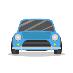 Small car icon. Car front view. Vector illustration.