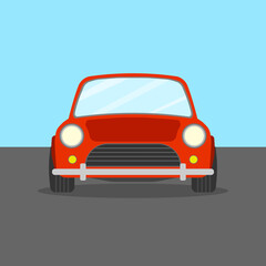 Fototapeta premium Small car icon. Car front view. Vector illustration.