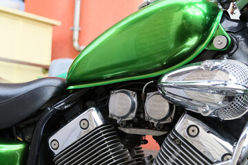 green motorcycle