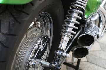 back wheel of a motorcycle