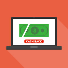 Cash back concept. Vector illustration.