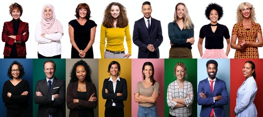 Group of beautiful people in front of a background