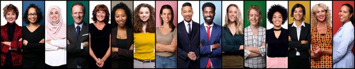 Group of beautiful people in front of a background