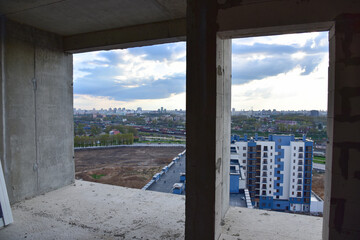 View from the window of an unfinished building