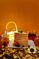 Russian honey cake with cinnamon