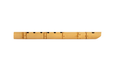 Quen's Peruvian Flute, isolated on white background. South American national musical instrument. A folk musical instrument of the Indians.