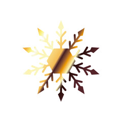 snowflake, christmas and winter concept, golden degraded style icon