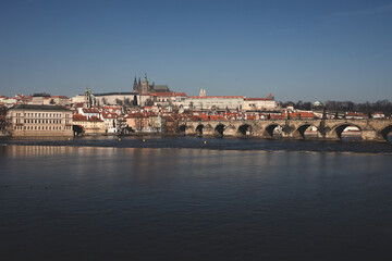 wonderful landscape with a jetty in the evening light and morning light and a wonderful lake. A postcard motif from the heart of Germany nature.