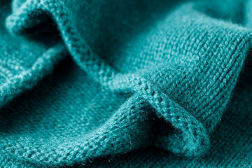 Blue green luxury pure cashmere texture.