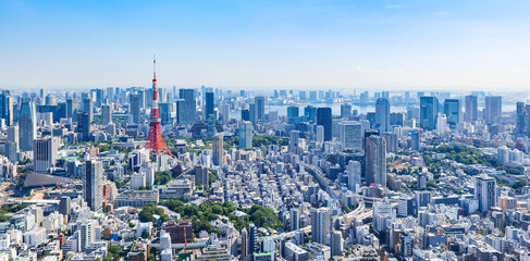 東京タワーと湾岸エリア　ワイド