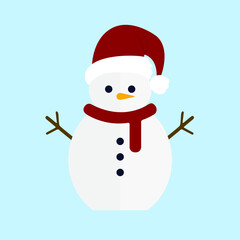 icon of snowman, christmas, snow, holiday weekend, free time, vector illustration